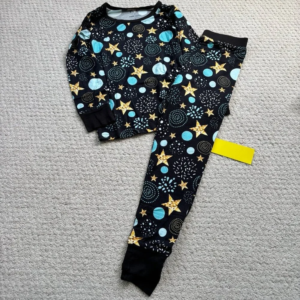 Popoki black outerspace bamboo pajamas
